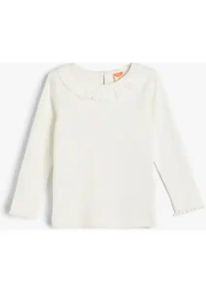 Koton Basic Fırfırlı Bisiklet Yaka Uzun Kollu Çocuk Tişörtü Şıklık ve Konfor Bir Arada