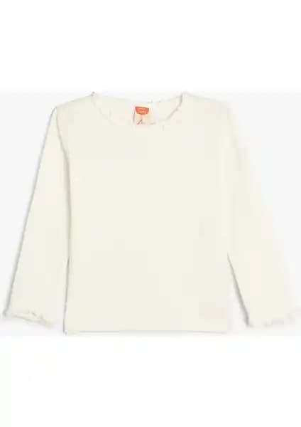 Koton Basic Fırfırlı Uzun Kollu T-Shirt Çocuklar İçin Günlük Şıklık ve Konfor Sağlar