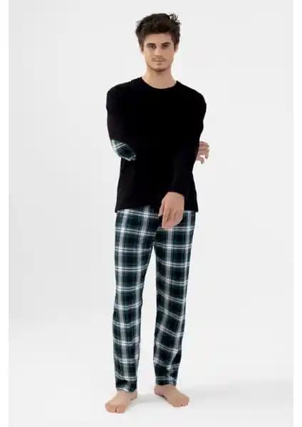 Koza İç Giyim Erkek Pamuklu Ekose Desenli Uzun Kollu Pijama Takımı - Rahat ve Şık Tasarım