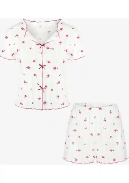Koza İç Giyim Kadın Çiçek Desenli Fiyonklu Kaşkorse Kısa Kollu Şort Takımı İncelemesi