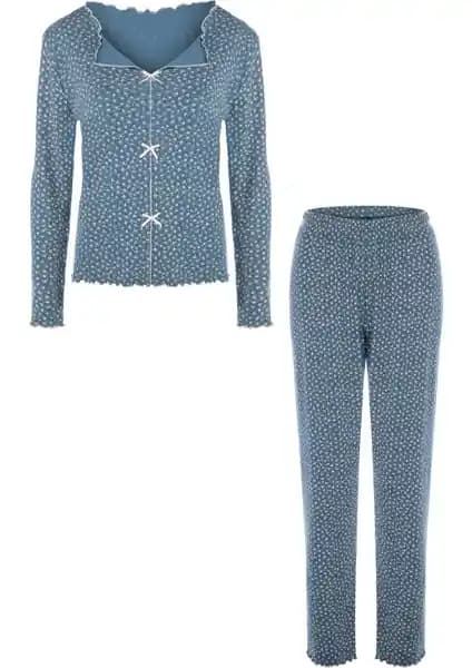 Koza İç Giyim Kadın Pamuklu Çiçek Desenli Uzun Kollu Pijama Takımı Detayları ve Kullanıcı Yorumları