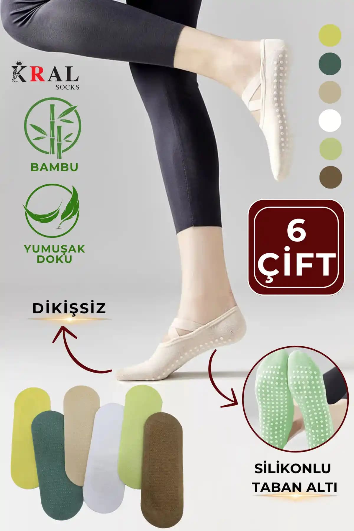 KRAL SOCKS Bambu Pilates Çorabı: Konfor ve Şıklık Sunan Sürdürülebilir Spor Çorabı