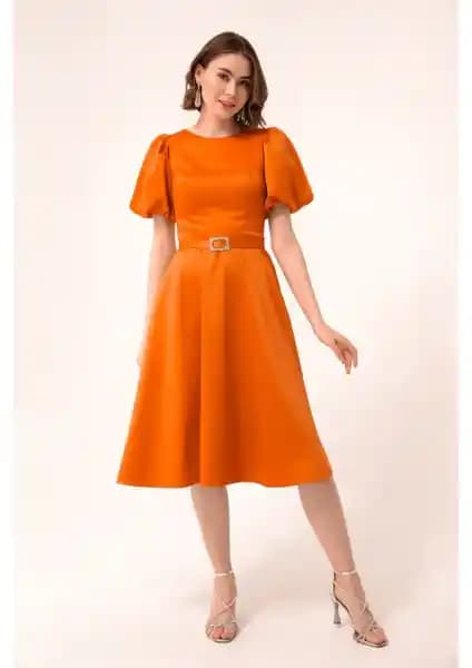 Lafaba Kadın Turuncu Balon Kollu Kemerli Mini Saten Abiye Elbise Özellikleri ve Kullanım İpuçları