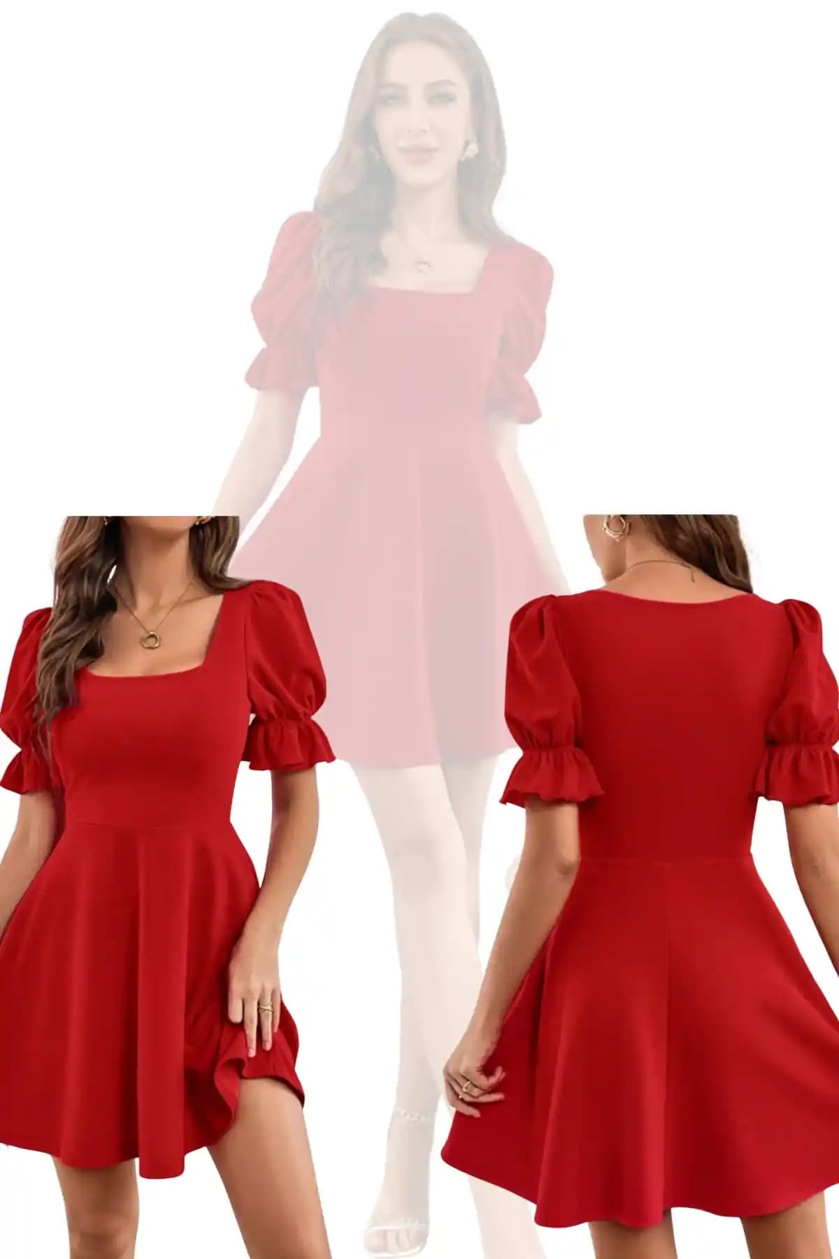 LİVE SPORT Kadın Mini Boy Balon Kollu Krep Elbise Şıklık ve Rahatlığın Buluşması