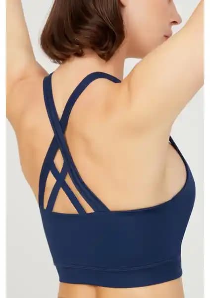 Los Ojos Lacivert Hafif Destekli Sırt Detaylı Spor Sütyeni Performans ve Şıklık Bir Arada