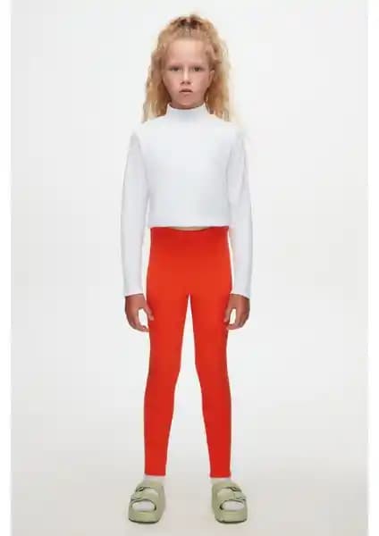 Lovetti Turuncu Basic Kız Çocuk Kışlık Tayt: Konfor ve Şıklığın Buluşması