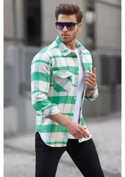Madmext Yeşil Regular Fit Oduncu Gömlek Doğal Kumaş ve Modern Tasarım Özellikleri