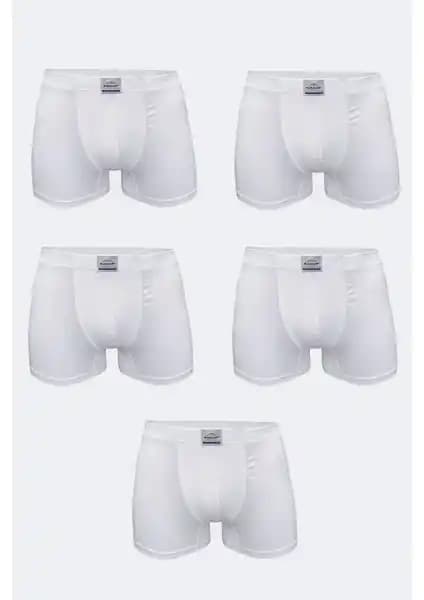 Malabadi Erkek Beyaz 5'li Pamuk Elastan Boxer: Konfor ve Kalitenin Buluşması