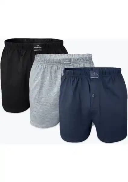 Malabadi Erkek Siyah Gri Füme 3’lü Boxer Seti: Konfor ve Şıklığın Buluşması