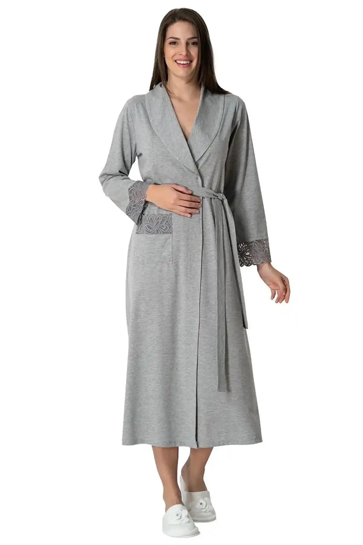 Mecit Büyük Beden Güpür Detaylı Kadın Sabahlık Konfor ve Şıklık Sunar