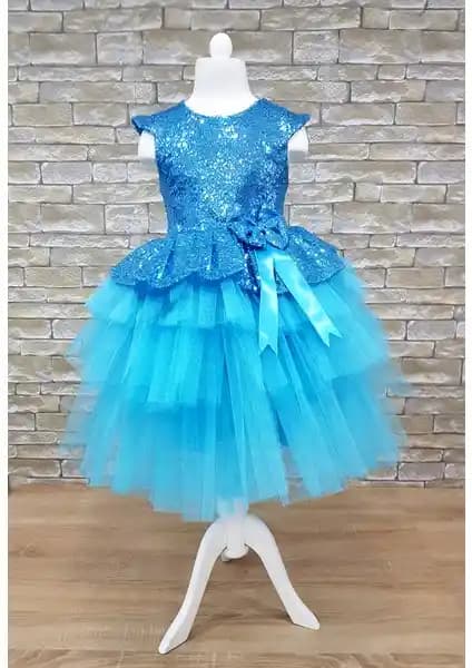 Mixie Baby Tüllü Kız Çocuk Abiye Elbise Doğum Günü ve Özel Davetler İçin Şık ve Rahat Seçenek