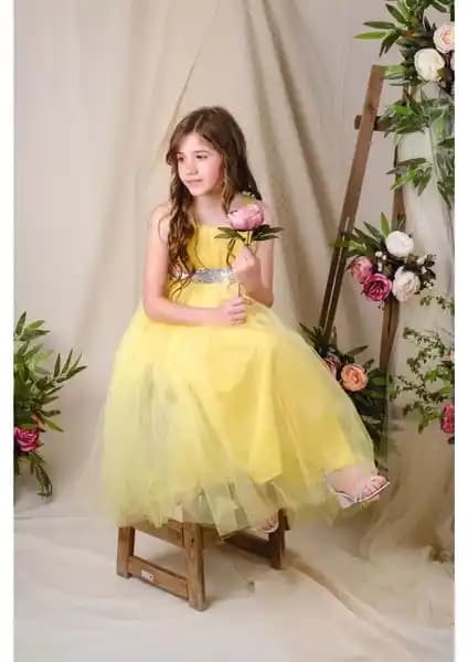 Mnk Baby Sırt Gipeli Tüllü Kız Çocuk Abiyesi: Şıklık ve Konforun Bir Arada Sunulduğu Tasarım