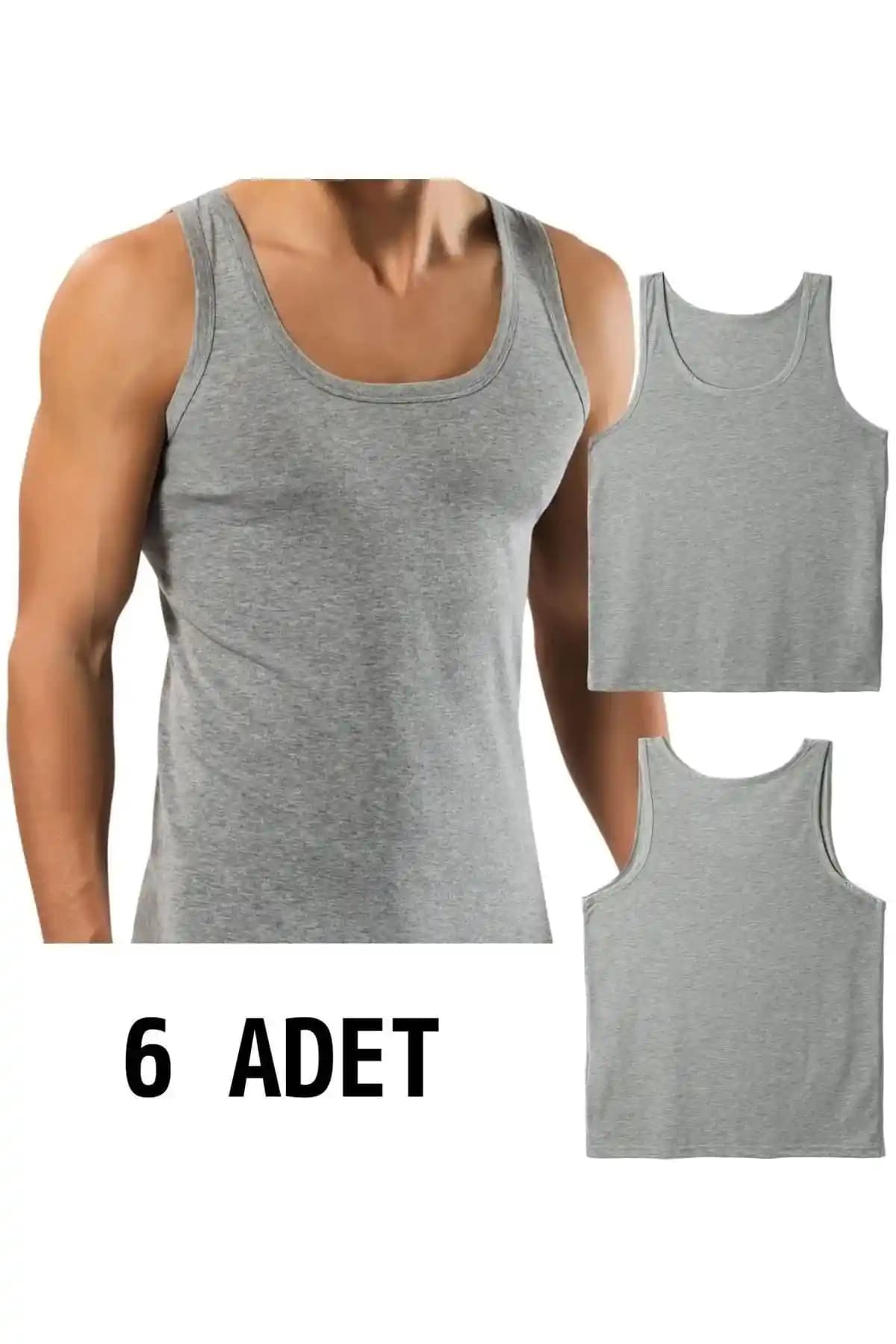 MOSTESS Gri Erkek Penye Atlet Seti 6'lı Paket Konfor ve Şıklık Sunar