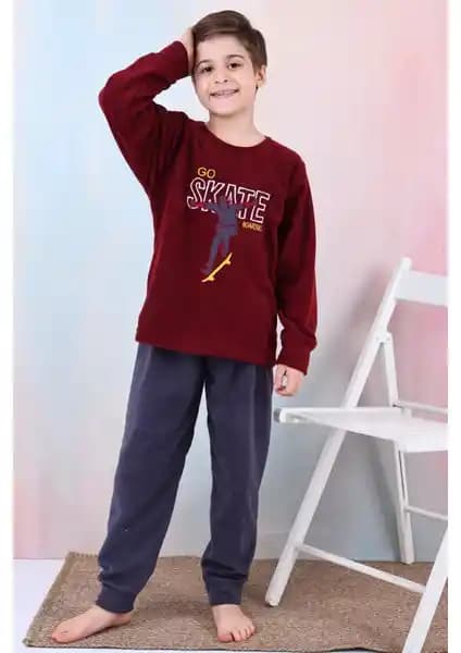 Mutlu City Erkek Çocuk Polar Pijama Takımı Sonbahar/Kış Konfor ve Şıklık Bir Arada