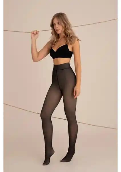 NBB Siyah Peluş İç Yüzeyli Termal Külotlu Çorap Kadınlar İçin Yüksek Isı Yalıtımı Sunar