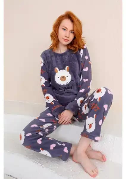 Nisanca Kışlık Kadın Welsoft Polar Pijama Takımı Sıcacık ve Şık Bir Kış Konforu Sunar