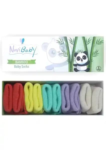 Novibaby 5'li Bambu Yenidoğan Bebek Çorapları Doğal ve Konforlu Seçenekler