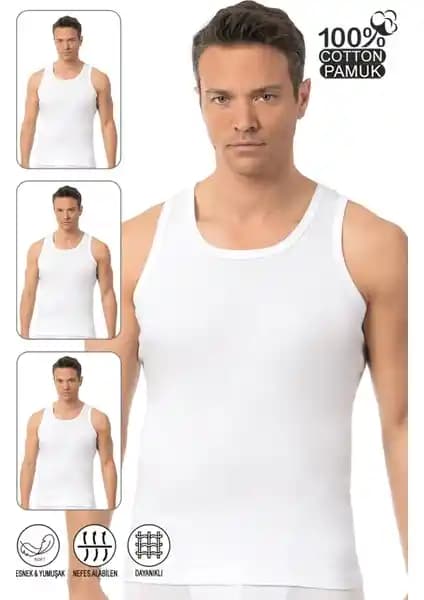 Özkan Erkek Atlet 3'lü Paket Konfor ve Kalite Sunan Doğal Pamuk İç Giyim