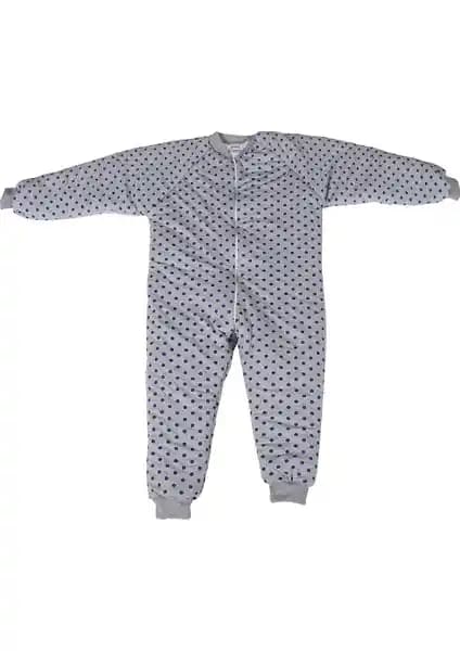 Özlem Bebe 7-12 Yaş Çocuklar İçin Mavi Puantiyeli Pamuklu Uyku Tulumu