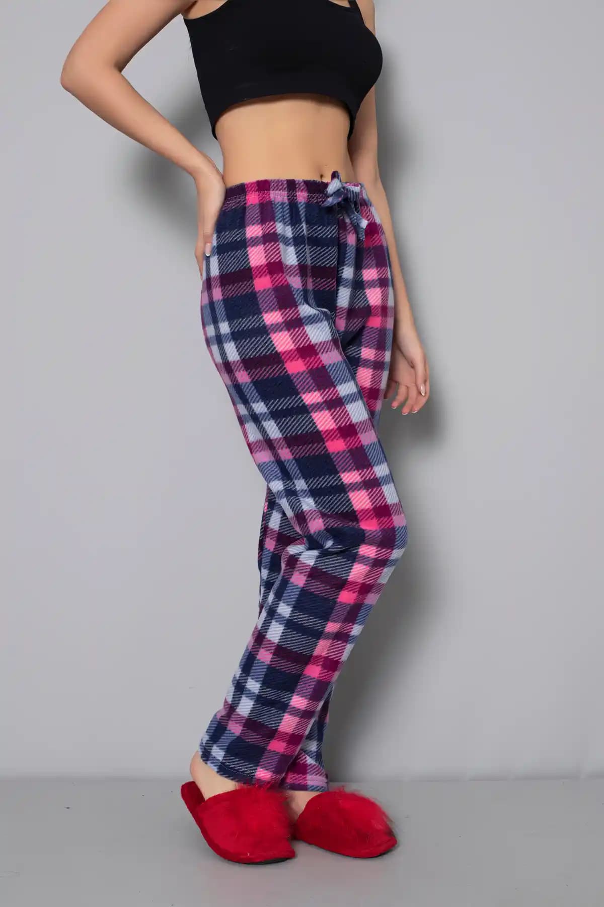 Özlem & Donex Kalın Polar Kumaş Lastikli Bel Kadın Pijama Altı - Kış İçin Konfor ve Şıklık