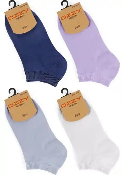 Ozzy Socks 4'lü Pamuklu Renkli Kadın Patik Çorap Seti Şıklık ve Konfor Sunar