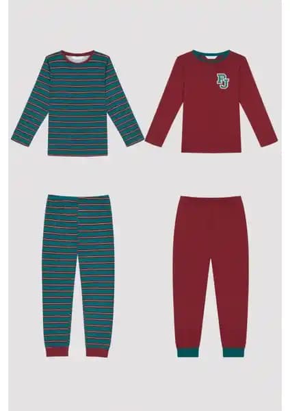Penti Erkek Çocuk Simple CK Uzun Kollu 2'li Pijama Takımı Konfor ve Şıklık Sunar
