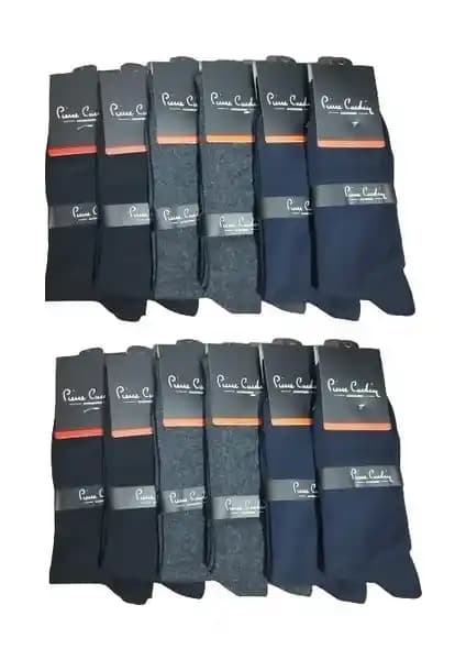 Pierre Cardin 12 Çift Siyah Pamuk Erkek Çorapları Şıklık ve Konforu Bir Arada Sunar