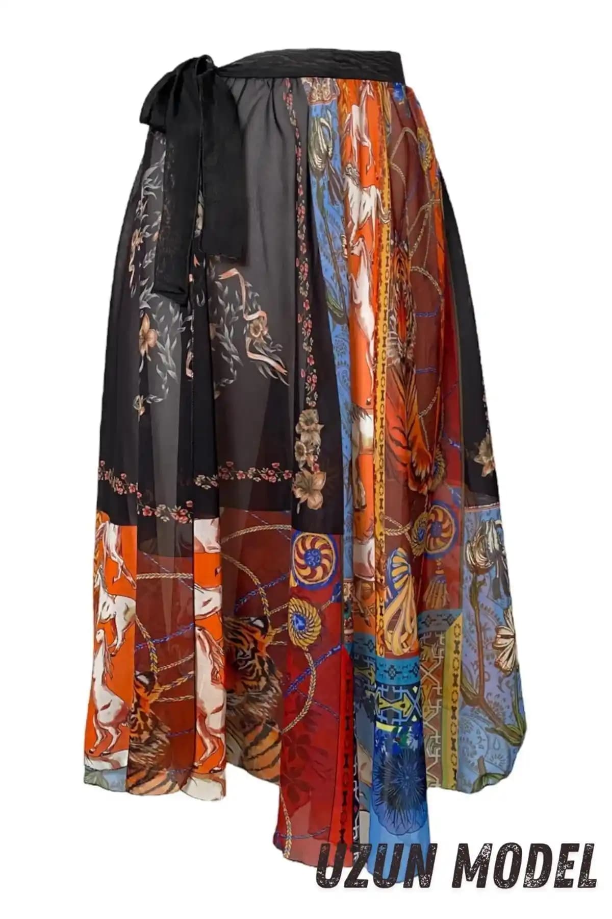 Pistore Etnik Desenli Uzun Pareo Belden Bağlamalı Plaj Elbisesi Şıklık ve Konfor Sunar