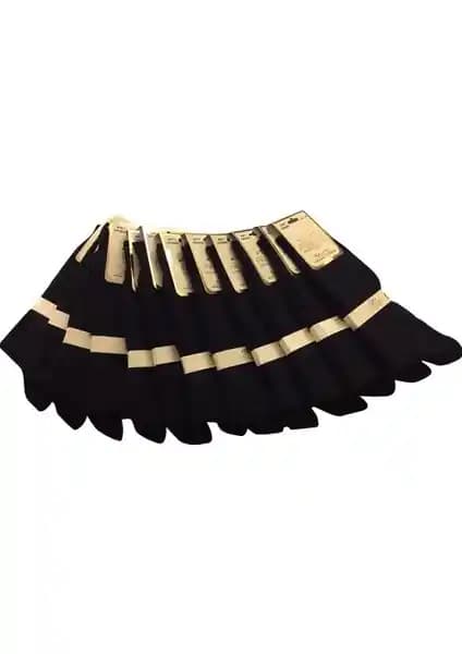 Prestij 12'li Ekonomik Pamuklu Erkek Çorap Seti Siyah Günlük Kullanım için Uygun