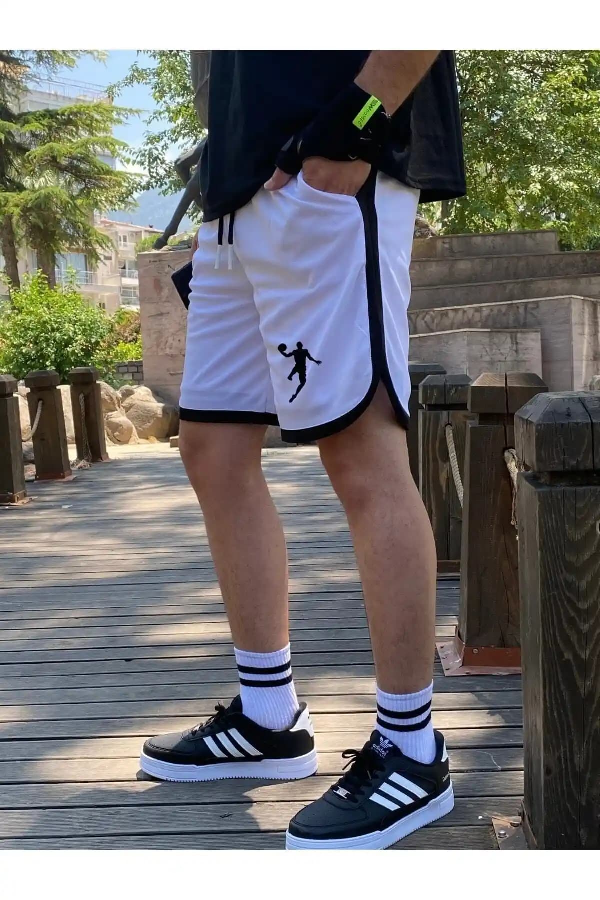 Relax Family XF Erkek Beyaz Basketbol ve Futbol Şortu Spor ve Günlük Kullanım İçin