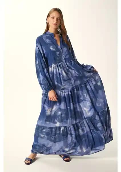 Ritnice Modest Gloria Gece Mavisi Mor Elbise: Şıklık ve Konforun Modern Buluşması