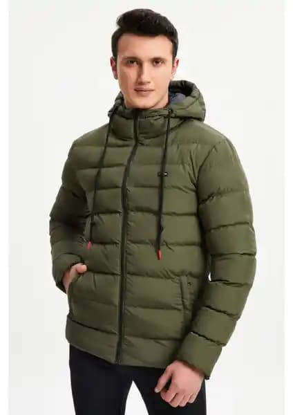 River Club Erkek Haki Su ve Rüzgar Geçirmez Kapüşonlu Kışlık Şişme Mont Özellikleri ve Kullanım Avantajları