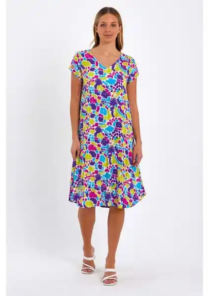 Rodi Kadın Desenli Elbise DS23YB0011T5: Şık ve Konforlu Günlük Kullanım Elbisesi