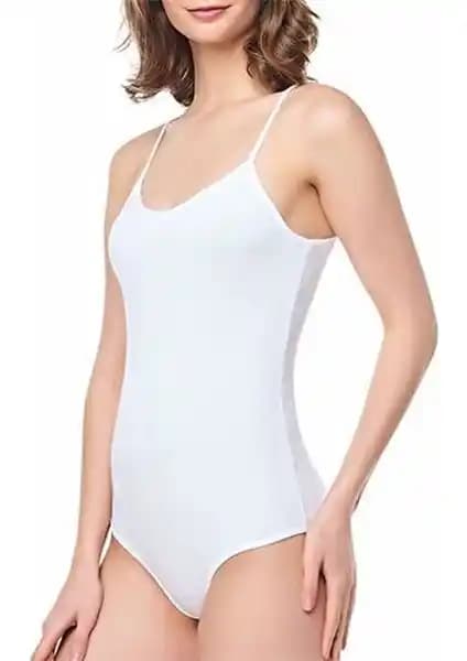 Seher Yıldızı Kadınlar İçin Şık ve Konforlu Pamuklu İp Askılı Çıtçıtlı Badi