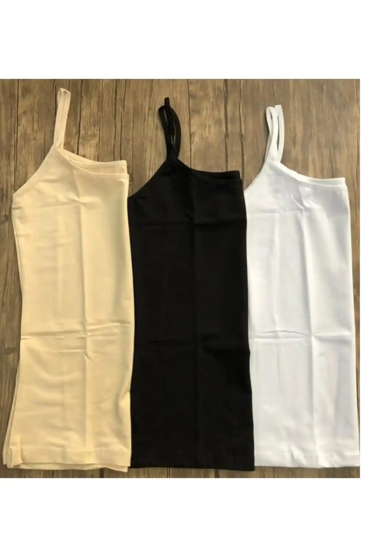 Şenay İp Askılı Atlet 3'lü Paket Günlük ve Spor Kullanımına Uygun Pamuklu Tasarım