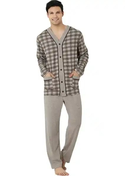 Şık Mecit 2710 Melanj Erkek Pijama Takımı: Modern ve Konforlu Kış Giyim Seçeneği