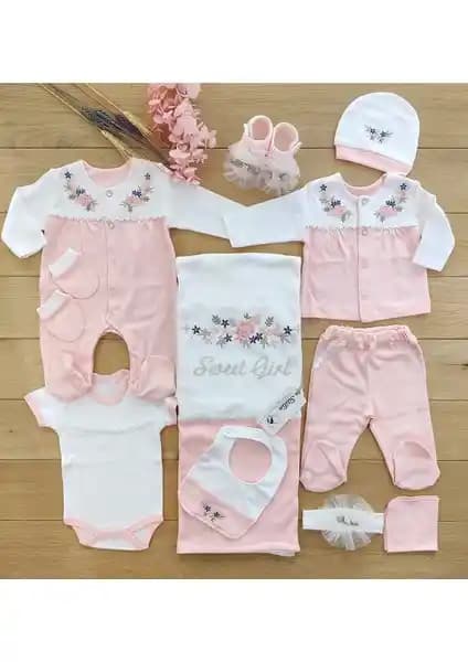 Sitilin Kız Bebek Pembe 10'lu Hastane Çıkışı Seti Yüksek Kalite ve Şıklık Sunar