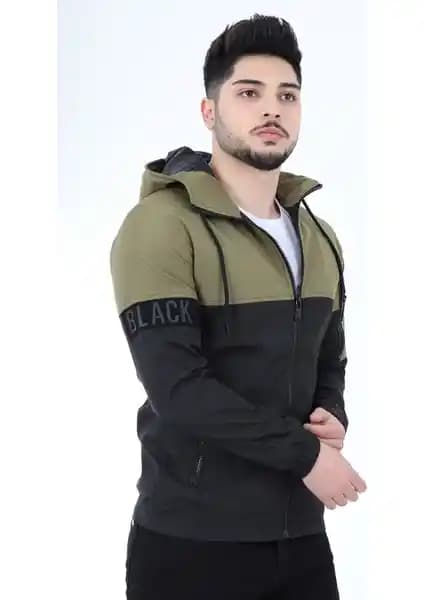 Stil Kombin Black Parçalı Kapşonlu Mevsimlik Mont Günlük ve Şık Kullanım İçin