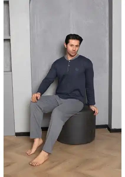 Sude Homewear Erkek Süprem Uzun Kol Pijama Takımı Günlük Rahatlık ve Şıklık Sunar