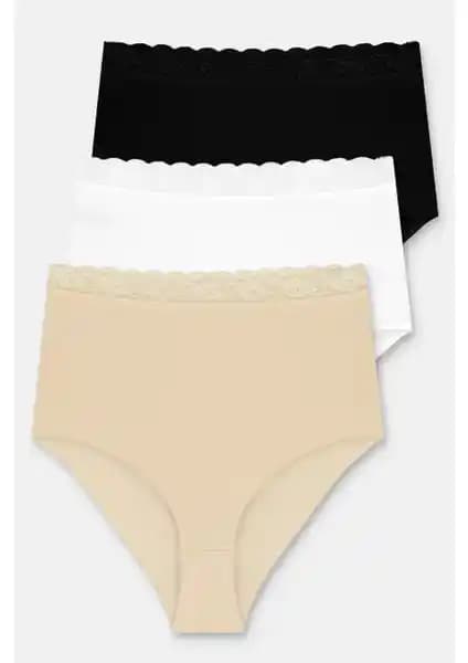 Suwen 3'lü Pamuklu Yüksek Bel Slip Külot: Rahat ve Şık Günlük İç Giyim Seçeneği
