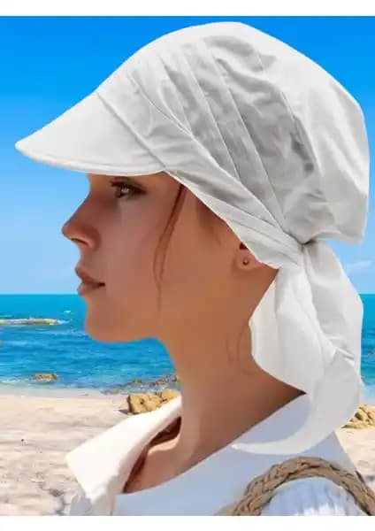 Tezzgelsin Kadın Safari Bağlamalı Siperli Plaj Şapkası Güneşten Koruyan Hafif Tasarım
