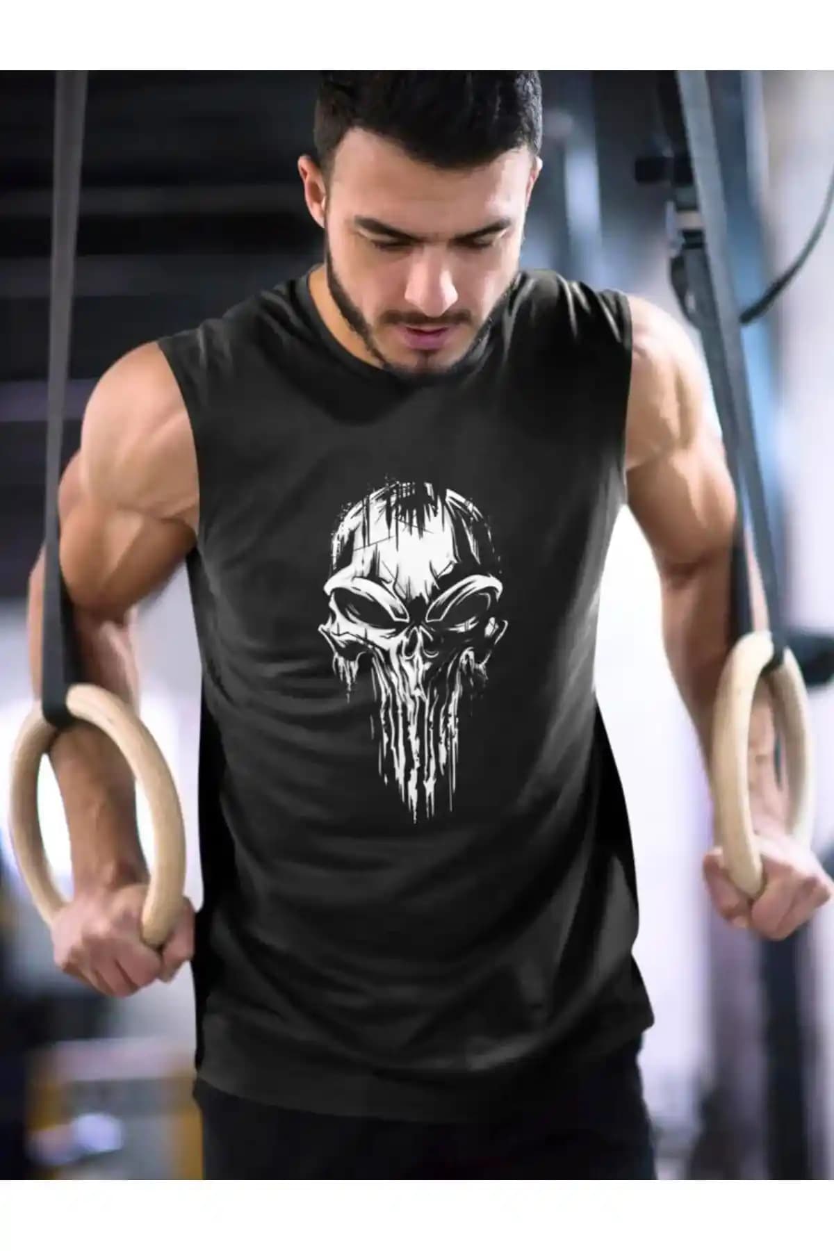 Trend Alisse Punisher Skull Baskılı Sporcu Atletleri Modern ve Şık Tasarım