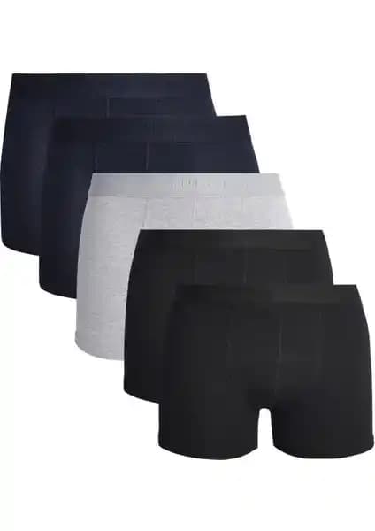 Tudors Erkek 5'li Pamuklu Likralı Esnek Boxer Takımı Günlük Rahatlık ve Şıklık Sunar