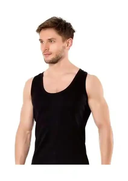 Tutku 6'lı Paket Erkek Ribana Atlet Siyah: Konfor ve Kalitenin Bir Arada Sunumu