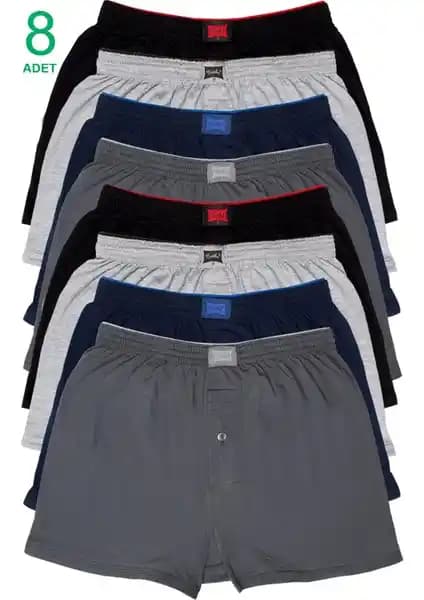 Tutku 8'li Erkek Penye Boxer Seti Konfor ve Şıklık Sunan Günlük İç Giyim Ürünü