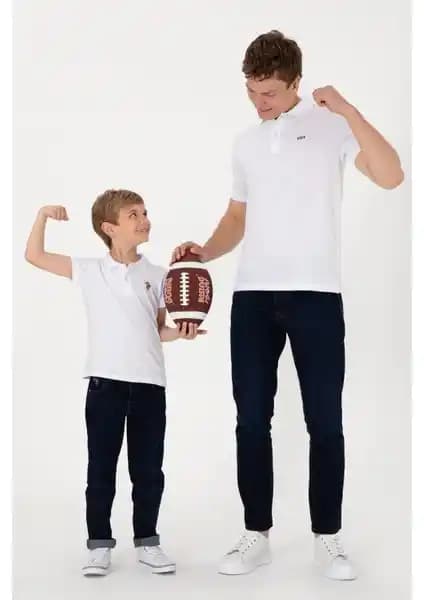 U.S. Polo Assn. Erkek Çocuk Beyaz Polo Yaka Tişörtü Günlük Kullanım İçin Uygun