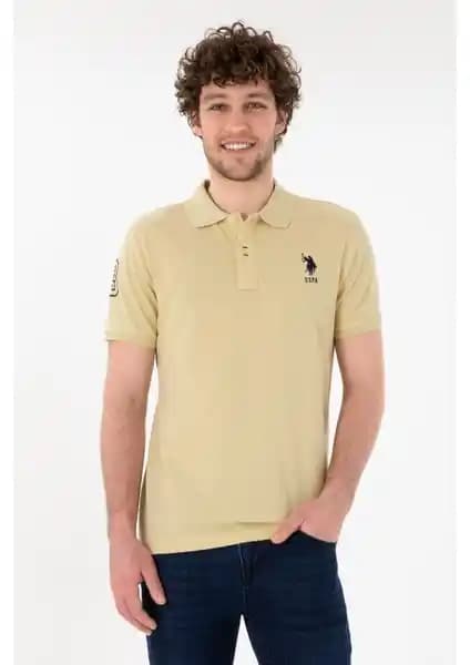 U.S. Polo Assn. Erkek Slim Fit Polo Yaka Açık Haki Tişört Günlük ve Şık Kullanım İçin