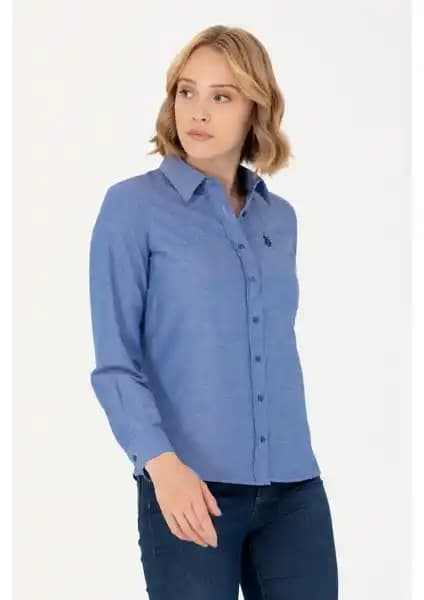 U.S. Polo Assn. Kadın Saks Gömlek Basic: Şıklık ve Rahatlığın Modern Buluşması