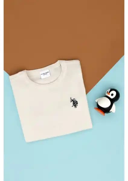 U.S. Polo Assn. Kız Çocuk Krem Basic Bisiklet Yaka Kazak: Şıklık ve Konforun Buluşması