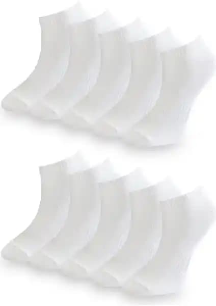 Unisex Pamuklu Kısa Çorap 10'lu Set Günlük ve Yazlık Kullanım İçin Uygun
